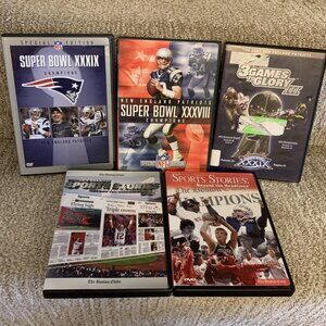Super Bowl New England Patriots Championship Videos DVD Lot of 5 Bundle Red Sox
